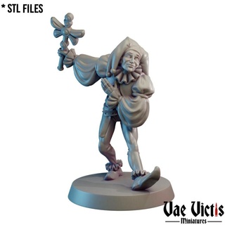 carnival jester pre-supported vae victis miniatures Tabletop Characters & Creatures Fantasy Universe Store clown fantasy fun rpg tabletop dnd bard 3d print model - Mito3D