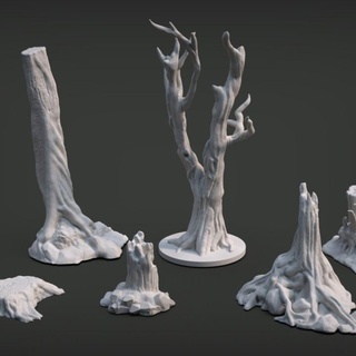 ağaçlar sandıklar imp3dsion büyük doğa ağaç küçük uzun boylu kökler dikey kayalar Arbol dekaryon Adornos 3d print model - Mito3D