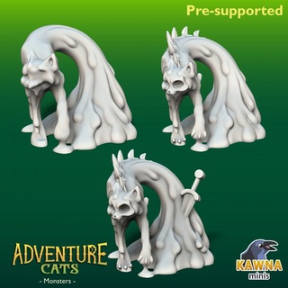 slime cat kawna minis Tabletop Characters & Creatures Fantasy Universe creature monster enemy ooze 3d print model - Mito3D