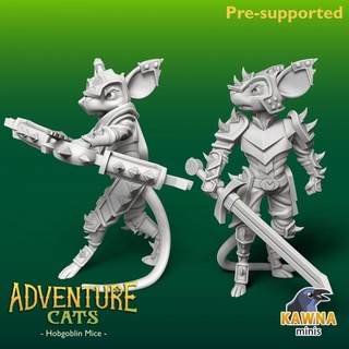 hobgoblin mice kawna minis Tabletop Characters & Creatures Fantasy Universe fighter mouse ranger 3d print model - Mito3D