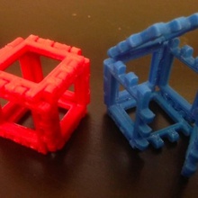 customizable hinge snap cube net education 3d print model - Mito3D