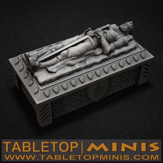 büyük krallar taş lahit masa üstü minis masaüstü 3D yazdırılabilir arazi fantezi tabut kral mezar kale Ravenloft Barlar taşı 3d print model - Mito3D
