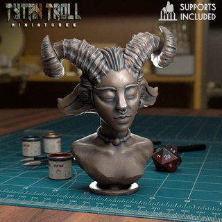 faun bust pre-supported tytantroll miniatures Store dragons dungeons fantasy scale 50mm dnd hollowed 32mm 3dpainting 3d print model - Mito3D