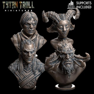 bust bundle 01 pre-supported tytantroll miniatures Store dragons dungeons fantasy scale bumper dnd 32mm curse deals strahd rahadin 3d print model - Mito3D