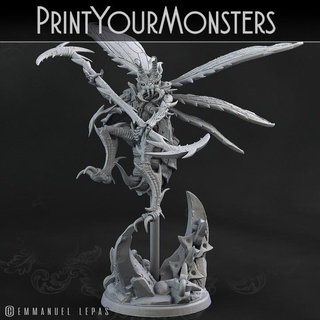 fly warrior wasp 2 printyourmonsters Tabletop Characters & Creatures Fantasy Universe Store print game warhammer monsters tabletop dnd hive emmanuel pathfinder 4k tribe infernal lepas supported 8k 16k 3d print model - Mito3D