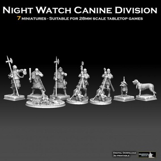 night watch canine division sharedog miniatures Tabletop Characters & Creatures Fantasy Universe Store dog guard soldier war warhammer detective police doberman skirmish mordheim officer cop sergeant wolfhound halberdier reikland 3d print model - Mito3D