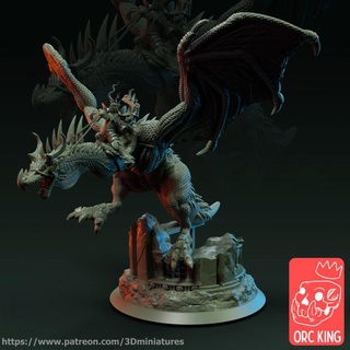 undead king presuported orc studio Tabletop Characters & Creatures Fantasy Universe Store dragon nagash undeadking undeadleader 3d print model - Mito3D