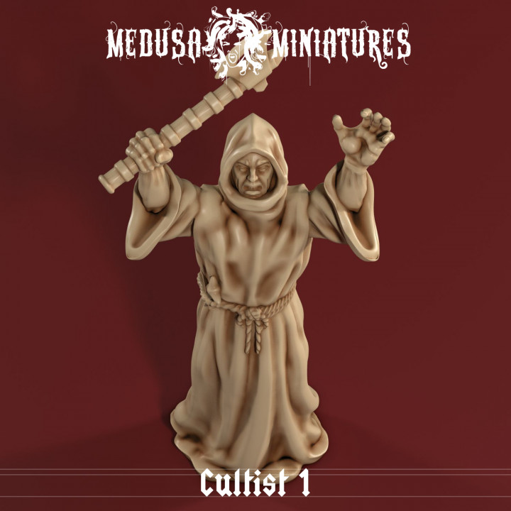 culto cobra cultista 1 medusa miniaturas tampo mesa personagens criaturas fantasia universo 3d Machado dragões masmorras rpg serpente Cthulhu dnd descobridor 3D print model - Mito3D