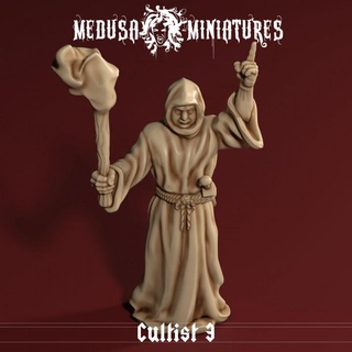 cult cobra - cultist 3 medusa miniatures Tabletop Characters & Creatures Fantasy Universe dragons dungeons monk rpg table top torch snake tabletop cthulhu dnd pathfinder torchbearer 3d print model - Mito3D