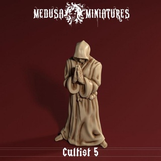 cult cobra - cultist 5 hooded praying medusa miniatures Tabletop Characters & Creatures Fantasy Universe dragons dungeons game gaming god monk rpg snake tabletop cthulhu dnd prayer 3d print model - Mito3D
