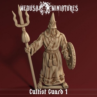 cult cobra - cultist guard 1 medusa miniatures Tabletop Characters & Creatures Fantasy Universe dragons dungeons mini old school snake tabletop cthulhu 28mm pathfinder 32mm 3d print model - Mito3D