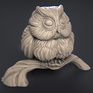 bubu owl nerikson Fan Art Action Figures Store bird fantasy forest toy wings miniature branch 3d print model - Mito3D
