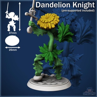 dandelion knight commander spacepig Tabletop Characters & Creatures Fantasy Universe Store fantasy nature plant rpg miniature tabletop weed d&d dnd feywild witchlight 3d print model - Mito3D