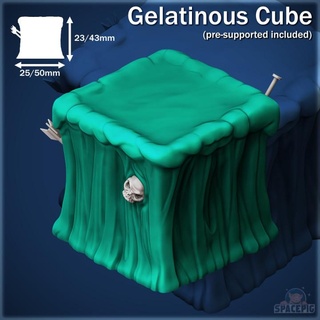 gelatinous cube commander spacepig Tabletop Characters & Creatures Fantasy Universe Store creature monster rpg miniature tabletop dungeon ooze slime d&d dnd jelly 3d print model - Mito3D