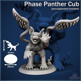 phase panther cub commander spacepig Tabletop Characters & Creatures Fantasy Universe Store beast cute pet rpg miniature tabletop tentacle d&d dnd echo shift displacer displacement 3d print model - Mito3D