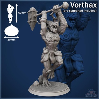 vorthax elements uncaged commander spacepig Tabletop Characters & Creatures Fantasy Universe Store barbarian rpg wild magic miniature hammer dragonborn storm tabletop lightning d&d dnd maul two-handed dragonmark 3d print model - Mito3D