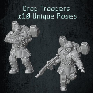 dragoon drop troops quartermaster3d Tabletop Characters & Creatures Sci-Fi Universe scifi soldiers infantry 28mm grimdark troopers droptroops jumppacks deepstrike 3d print model - Mito3D