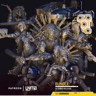 cyberpunk models bundle - october release unit9 Tabletop Characters & Creatures Sci-Fi Universe Store rpg patreon 28mm 32mm 3d print model - Mito3D