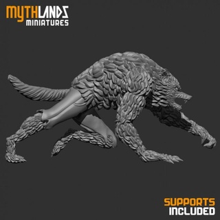 werewolf 3 mythlands miniatures  Tabletop Tabletop Characters & Creatures Fantasy Universe Tabletop Tabletop Characters & Creatures Store rpg wolf miniature wargame dungeon werewolf dnd 3dminiature werewolves mythlandsminiatures mythlands  3d print model - Mito3D