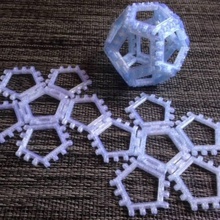 customizable hinge snap dodecahedron net education 3d print model - Mito3D