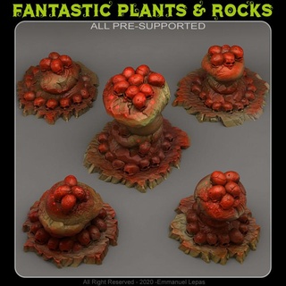 ancien cannibale pierres fantastique plantes rochers table 3D imprimable terrain boutique Emmanuel tribu prise charge 3d print model - Mito3D