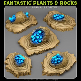 restos cristal dragón huevos fantástico plantas rocas Tienda mesa 3D imprimible terreno fantasía emmanuel tribu Déjalo soportado 3d print model - Mito3D