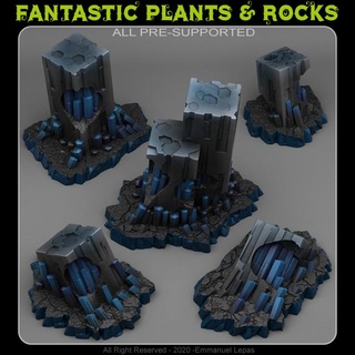 scifi ruins fantastic plants rocks Store Tabletop 3D Printable Terrain Sci-Fi terrain emmanuel tribe lepas supported 3d print model - Mito3D