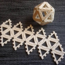 customizable hinge snap icosahedron net education 3d print model - Mito3D