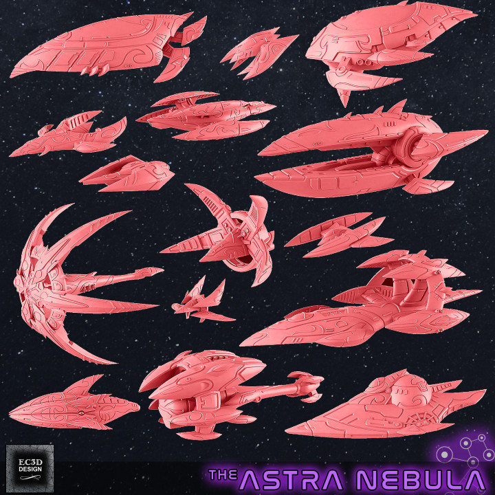 39 shellik armada flotte échelle Starships évaner carothers table personnages créatures Sci univers Véhicules Machines boutique sci vaisseau spatial 3D print model - Mito3D