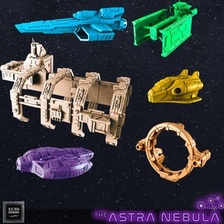 civilian ships stations - set 3 fleet scale starship evan carothers  Tabletop Tabletop Characters & Creatures Sci-Fi Universe Tabletop Tabletop Vehicles & Machines Store spaceship scifi station installation fleet  3d print model - Mito3D