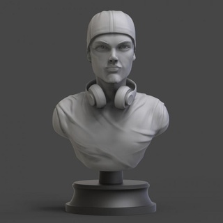 avicii - tribute bust roland von bismarck Home & Garden Homeware Ornaments Fan Art Busts sculpture tim bergling 3d print model - Mito3D