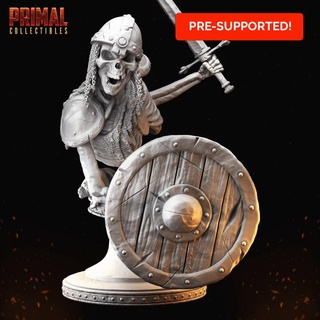 skeleton bust - masters dungeons quest primal collectibles Store Fan Art Busts classic dragons epic fantasy hero knight retro rpg shield skull sword warrior miniature hammer enemy paint boardgame roleplaying wargame retrogame tabletopgame classicgame 3d print model - Mito3D