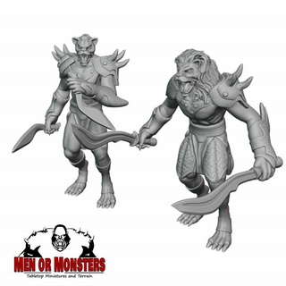 lion folk fighters dale seaton Tabletop Characters & Creatures Fantasy Universe Store dungeons miniature tabletop pathfinder leonin theros dungeonsandragons 3d print model - Mito3D