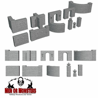 various dungeon walls scatter tabletop dale seaton Store Tabletop 3D Printable Terrain Fantasy dragons pathfinder diungeon 3d print model - Mito3D