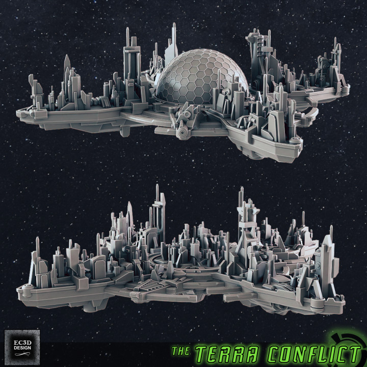 odrora oasis - space station fleet scale starship evan carothers  Tabletop Tabletop Characters & Creatures Sci-Fi Universe Tabletop Tabletop Vehicles & Machines Store starship station fleet  3D print model - Mito3D