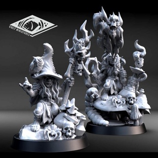 goblin night witch cult miniatures  Tabletop Tabletop Characters & Creatures Fantasy Universe Tabletop Tabletop Characters & Creatures Store boss dragons dungeons forest goblin smoke warhammer wood miniature witch mushroom tabletop night d&d pathfinder waterpipe gobbo  3d print model - Mito3D