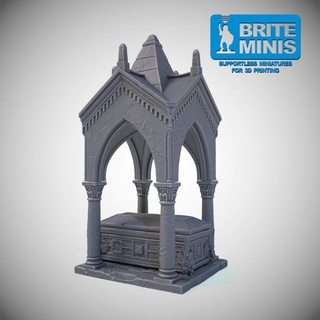 modüler mezar desteksiz kolay Yazdır fdm reçine brite minis mağaza masaüstü 3D yazdırılabilir arazi fantezi gotik rpg ölümsüz vampir Warhammer lahit mezarlık dnd kemer odası türbe eski çekiç 3d print model - Mito3D