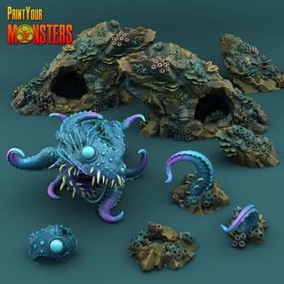 underwater mutant pack printyourmonsters Tabletop Characters & Creatures Sci-Fi Universe 3D Printable Terrain terrain print monster set resin monsters patreon bundle emmanuel tribe lepas supported 3d print model - Mito3D
