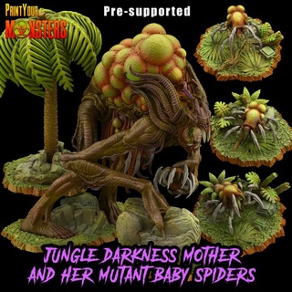 jungle darkness mother pack printyourmonsters Tabletop Characters & Creatures Fantasy Universe 3D Printable Terrain print dark game monster rpg set terrain tree warhammer rock spider resin monsters base tabletop patreon d&d dnd bundle emmanuel pathfinder bases spiders scatter tribe lepas supported 3d print model - Mito3D