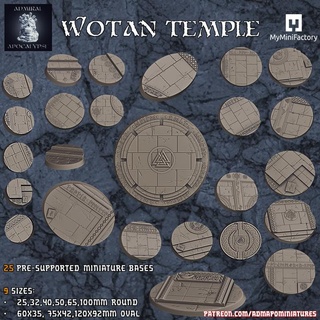 wotan temple set 25 pre-supported models admiral apocalypse Tabletop 3D Printable Terrain Fantasy miniatures tomb wargames warhammer books marble thor league odin stairs boardgames norse palace runes asgard ruins vikings dnd bases valknut axes valhalla templebases votann 3d print model - Mito3D