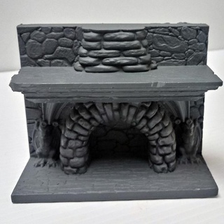 dungeon fireplace robert g dunham Tabletop 3D Printable Terrain Fantasy dragons undead vampire fire gargoyle 28mm scenery 3d print model - Mito3D