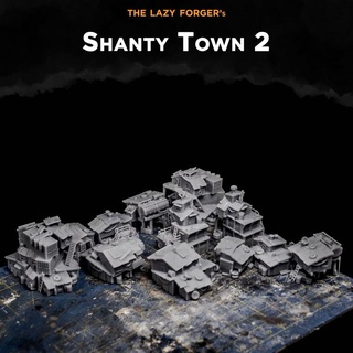 shanty town 2 lazy forger city epic modern sci-fi terrain miniature scifi wargame 6mm 10mm 15mm postapoc 3d print model - Mito3D