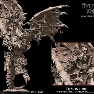 demon prince wrath avatars war Tabletop Characters & Creatures Fantasy Universe dragons dungeons fantasy mini old rpg school warhammer miniature lord age arena supports daemon wargame chaos dnd 9th aos ttrpg kow presupported pre-supported supported ninth deathmatch aow avatarsofwar 3d print model - Mito3D