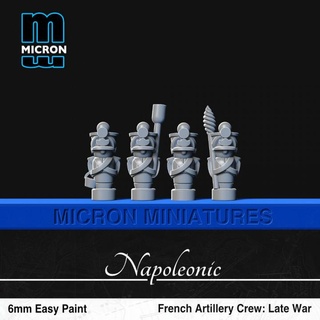french artillery crew - late war micron miniatures Tabletop Characters & Creatures Historical Universe Store 6mm waterloo napoleonic 3d print model - Mito3D