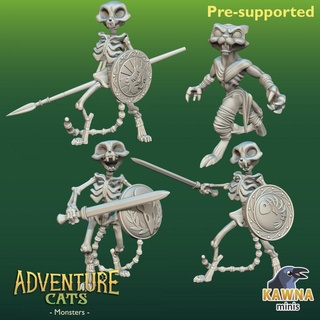 non morti gatto mostri kawna minis tavolo personaggi creature fantasia universo mostro scheletro nemico ghoul 3d print model - Mito3D