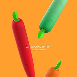 Zanahoria bolígrafo girar abierto franco cheung Tienda educación Arte plastico herramientas jardín oficina colegio papelería rellenar encantador 3d print model - Mito3D