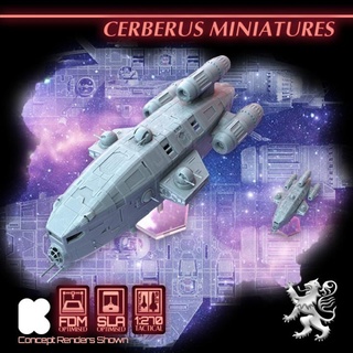 cerberus starship miniatures 2nd dynasty Tabletop Characters & Creatures Sci-Fi Universe Vehicles Machines stl future sci-fi science space star vessel scifi wars fiction combat chimera tactical traveller stargrave traveler 1 270 3d print model - Mito3D
