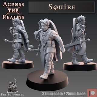 squire across realms Tabletop Characters & Creatures Fantasy Universe Store gaming knight miniatures rpg shield youth tabletop dnd young pathfinder 5e 3d print model - Mito3D