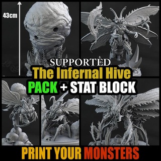 infernal hive pack printyourmonsters Tabletop Characters & Creatures Fantasy Universe print game monster rpg monsters block tabletop patreon dnd emmanuel stat lepas supported 3d print model - Mito3D
