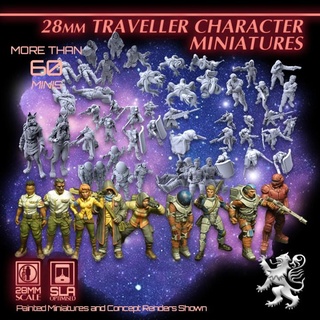 traveller 28mm character miniatures 2nd dynasty Tabletop Characters & Creatures Sci-Fi Universe stl characters future sci-fi science ship space star scifi wars fiction tabletop starship combat traveler miniaturese 3d print model - Mito3D